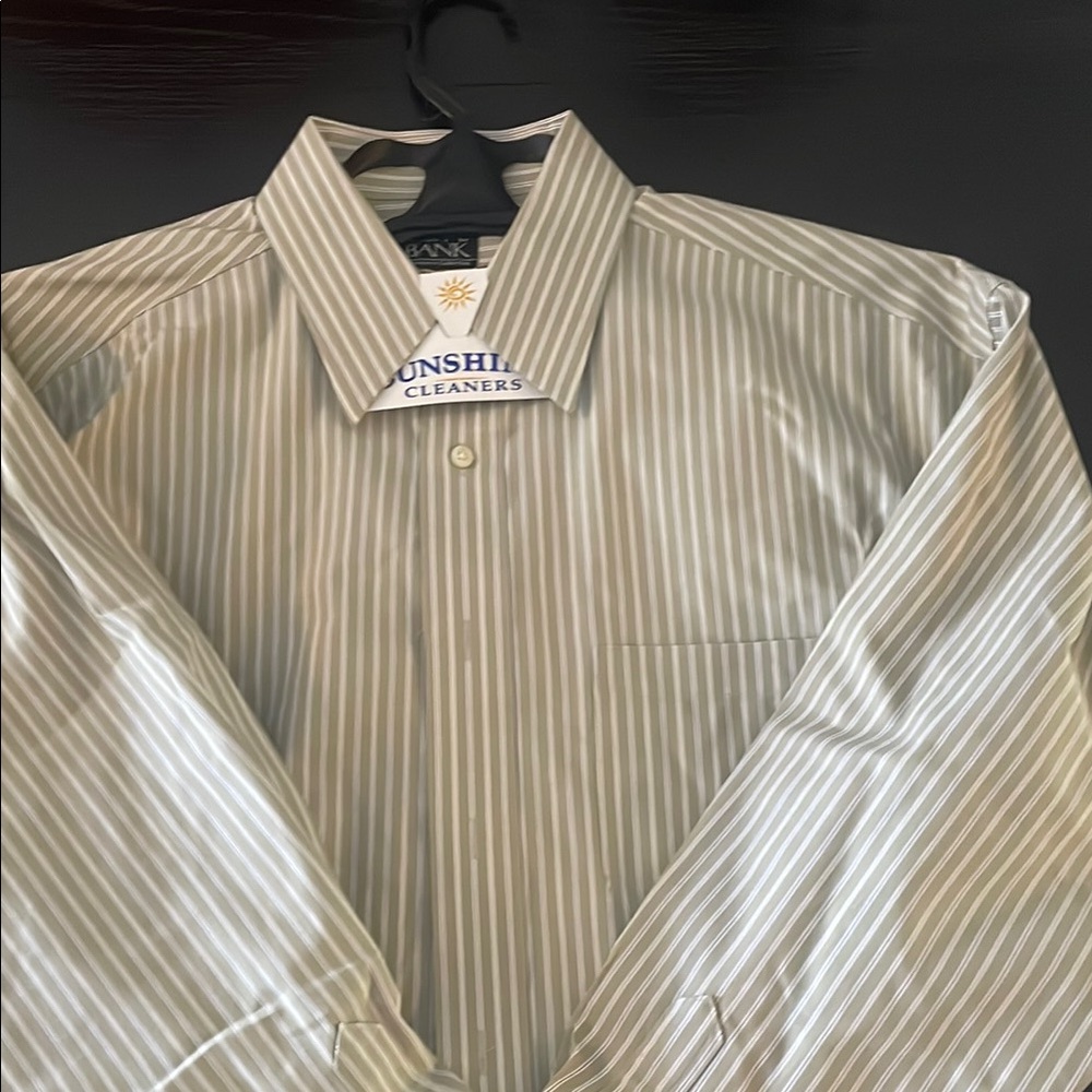 Jos. A. Bank Green Dress Shirt with Classic Collar